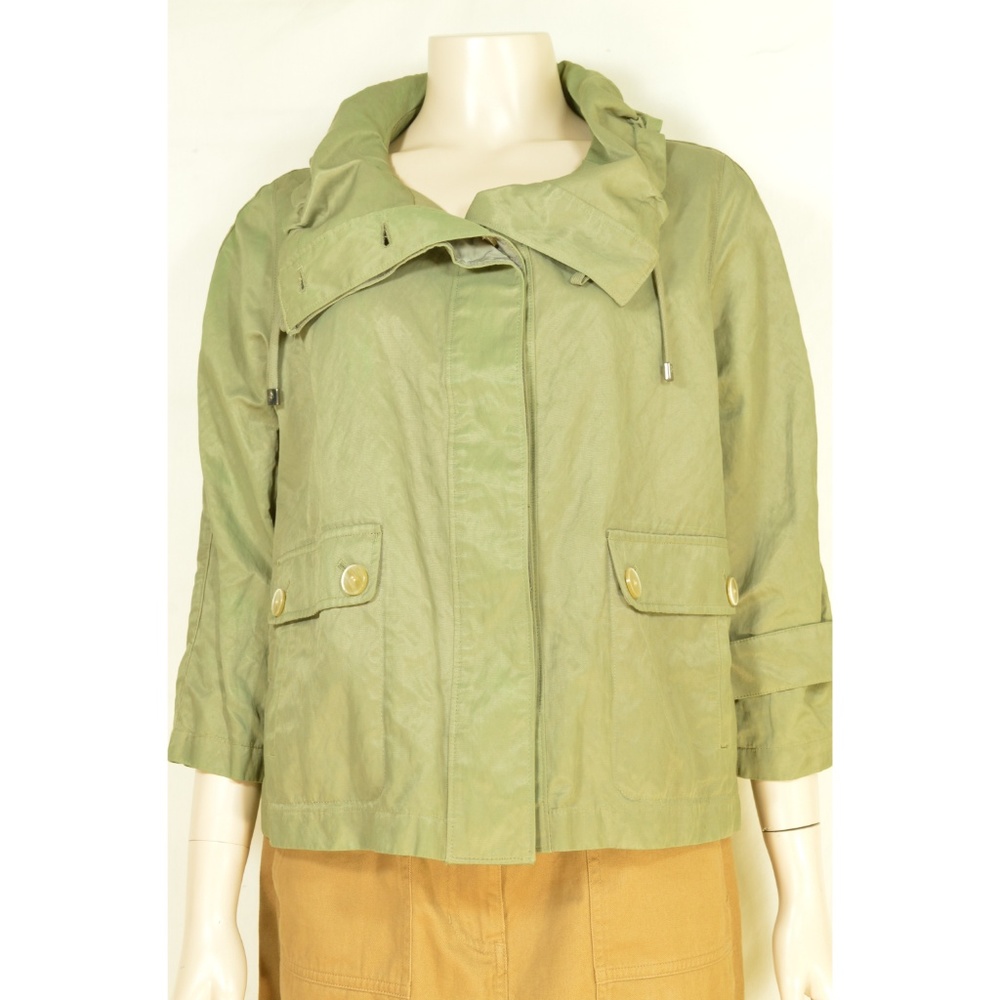 Talbots jacket SZ 10P soft green drawstring in col